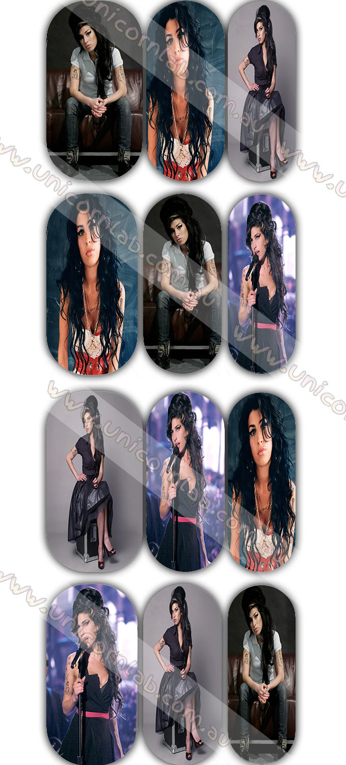 Amy Winehouse Waterslide Decals