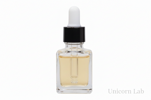 15ml clear square dropper bottle with white rubber and black cap