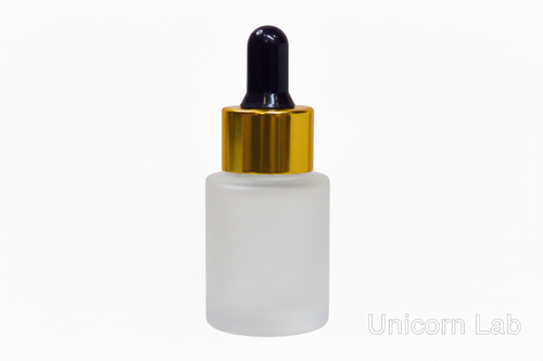 Wholesale Bottle Builder - Unicorn Lab A 15ml frosted bottle with black rubber and gold cap