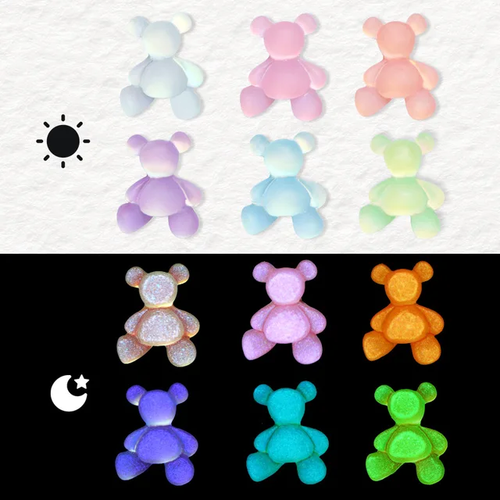 GLOW IN THE DARK BEAR CHARM  x10