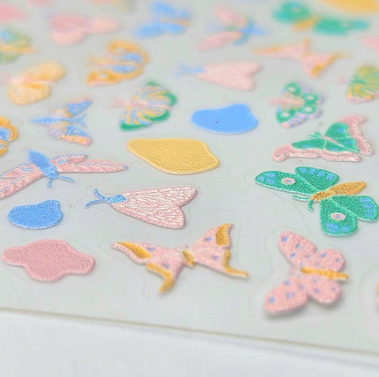 Nail Sticker - 3D pastel butterfly - Unicorn Lab
