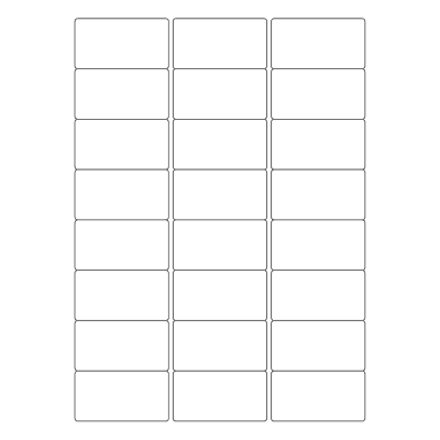 Custom Label Printing Rectangle Label 63.5mm x 34mm - 21 per sheet - Unicorn Lab