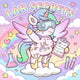 Cartoon unicorn holding a clipboard with 'UL' on a colorful background with stars and hearts. Unicorn lab secrets for professionals logo