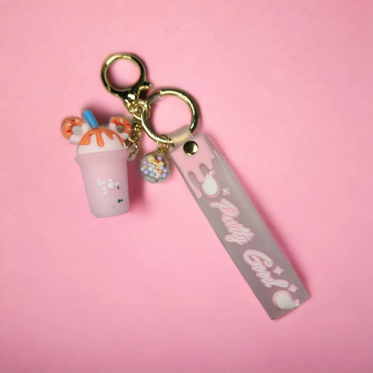 Pink Milkshake Keychain - Unicorn Lab