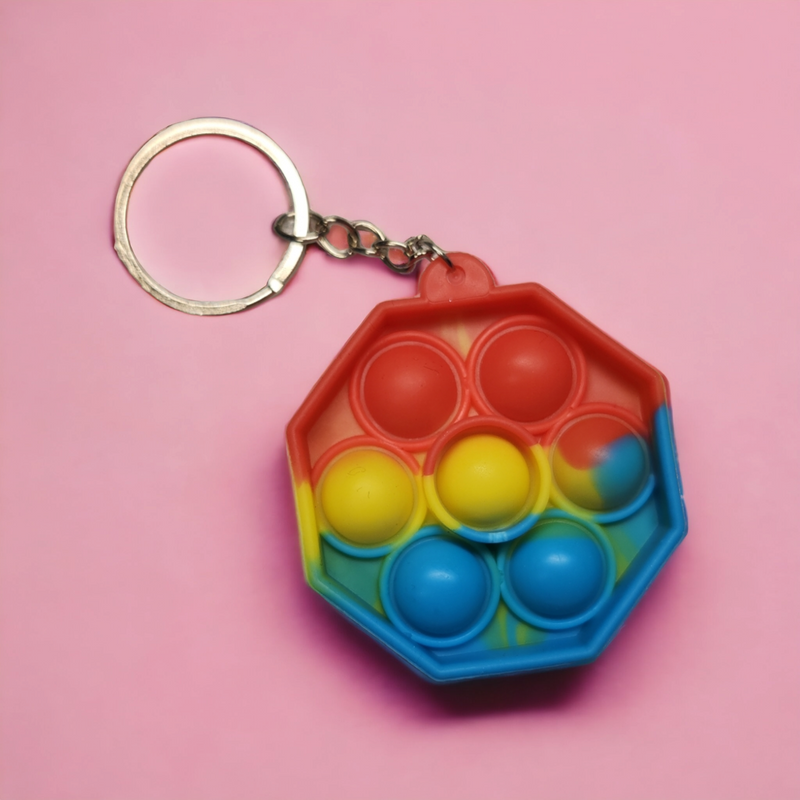Hexagon Poppit Keychain