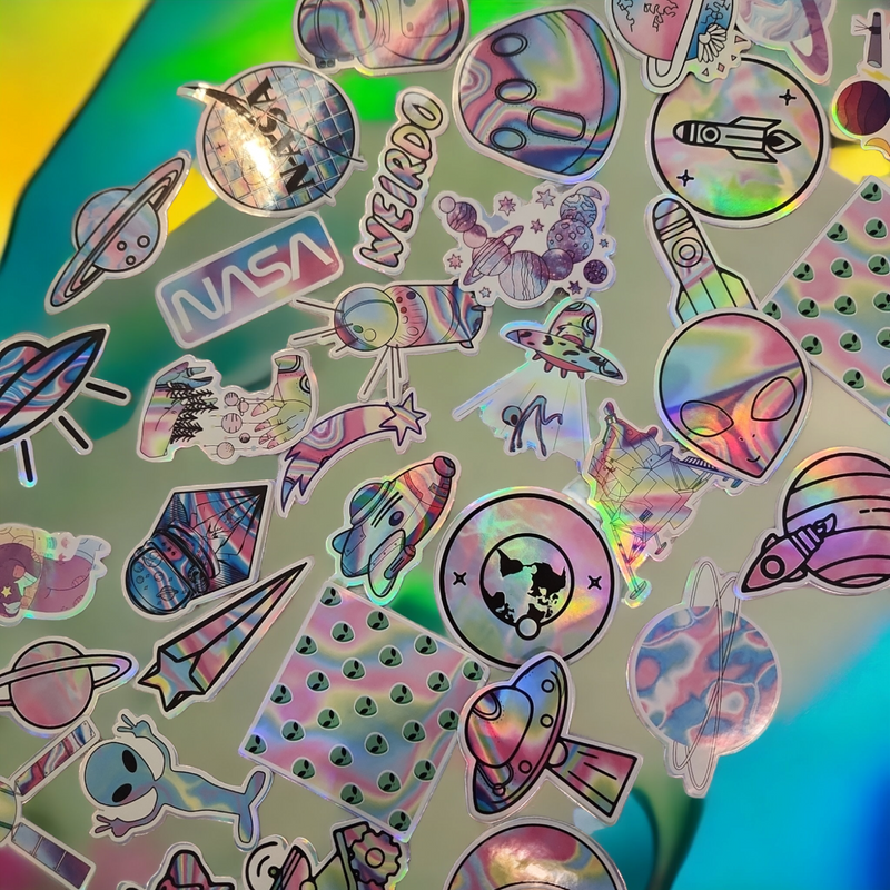 Holo Space theme stickers X10