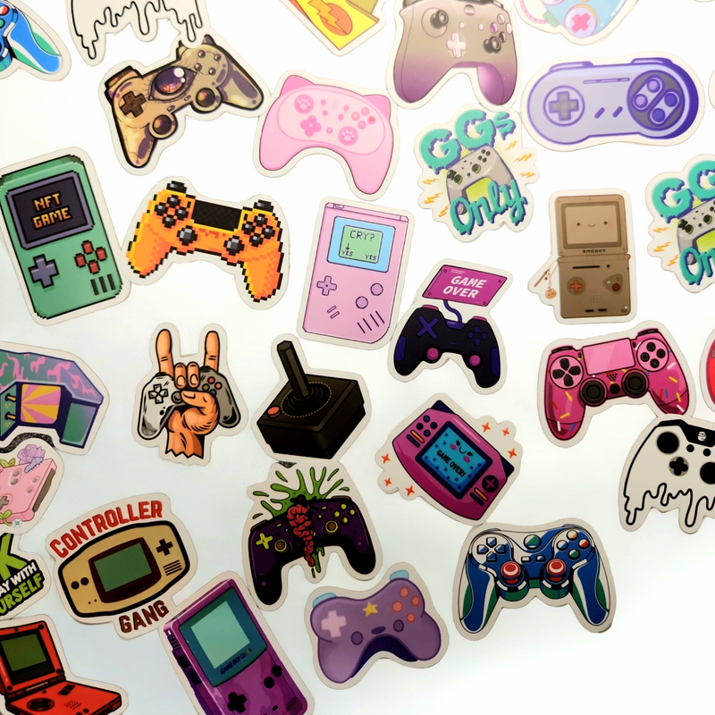 Gamer theme stickers x10