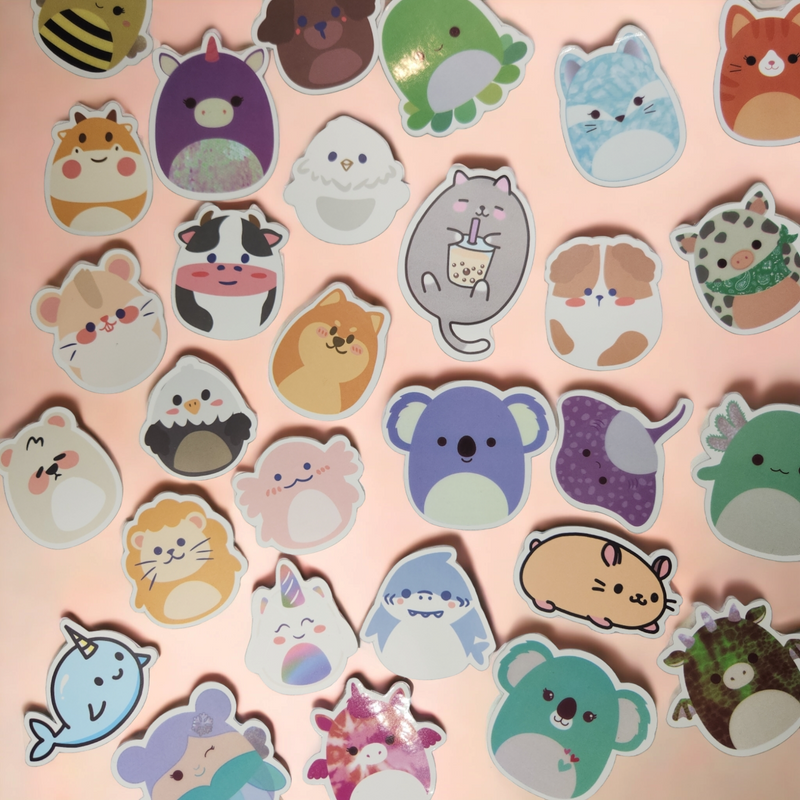 Plushie stickers X10