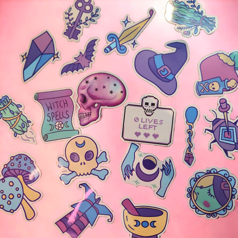 Pastel Witch Theme stickers X10