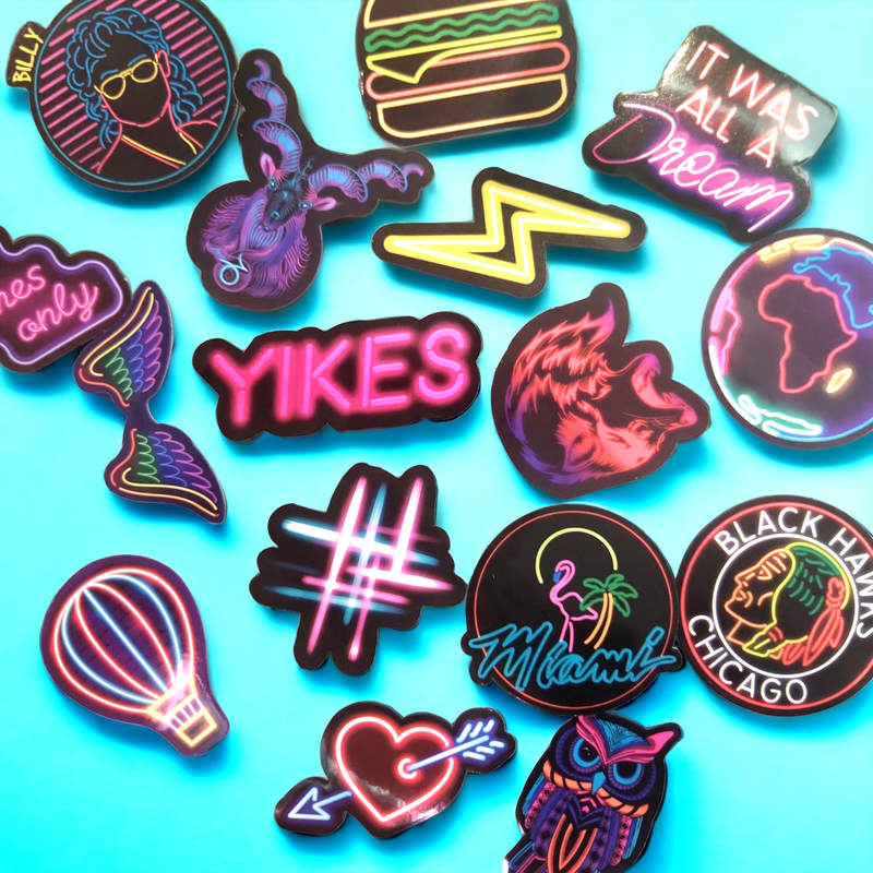 Neon Lights stickers X10