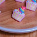 PINK LOVE CUPCAKE CHARM X8