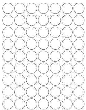 25.4mm round WLK label on a white backing .Custom Label Printing Circle Labels 25.4mm x 25.4mm- 63 Per Sheet 5ml - Unicorn Lab