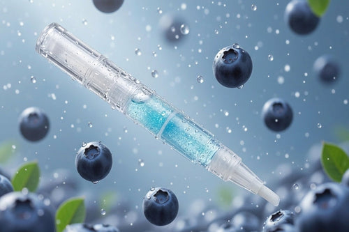 3ml blueberry farm scented cuticle oil in clear pen.