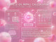 Cuticle oil refill calculator with pink background and cuticle oil bottles.