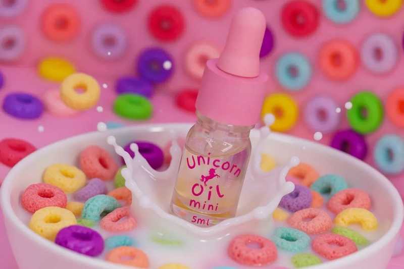 Fruit Loops 5ml scented mini cuticle oil splash shot with cereal and milk, non-greasy nail serum for hydration