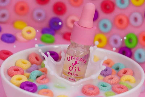 Fruit Loops 5ml scented mini cuticle oil splash shot with cereal and milk, non-greasy nail serum for hydration