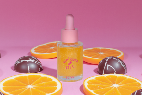 Jaffa Unicorn Cuticle Oil - with fresh cut orange slices and chocolate