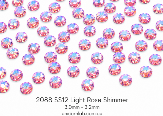 SS12 Light Rose Shimmer | Flatback Crystals | 2088 Swarovski