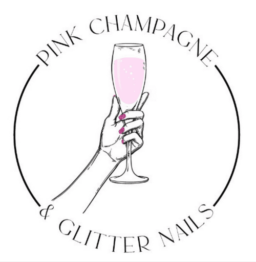 Pink Champagne and Glitter Nails logo