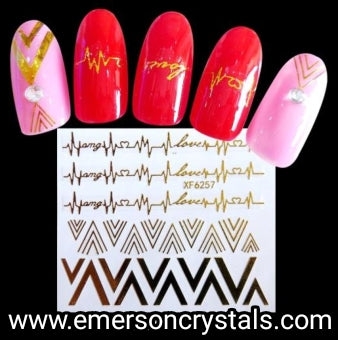 Nail Sticker - Design x6257 - Emerson Crystals