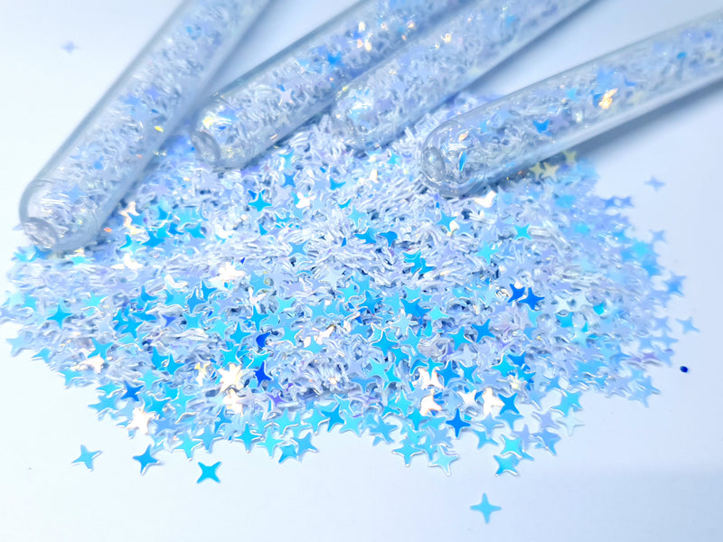 Iridescent Ice Glitter Stars