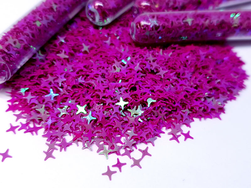 Fuchsia Glitter Stars