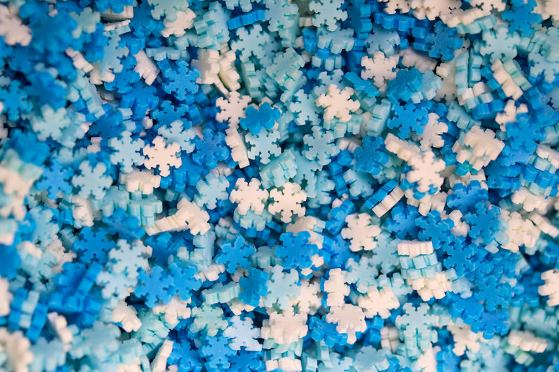 Blue & White Snow flake sprinkles