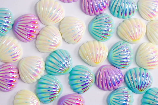 3D XL large shell charms x 8 - Unicorn Lab
