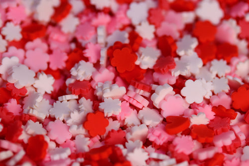 Red & white flower sprinkles