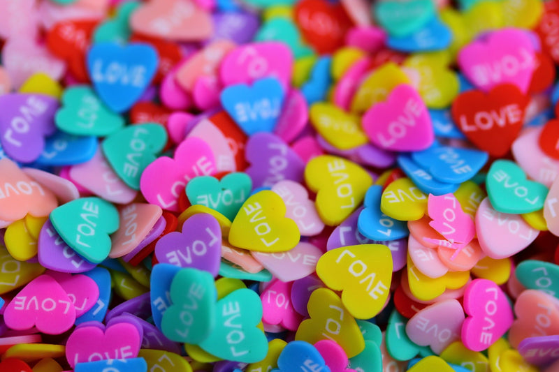 CANDY HEART FIMO PIECES