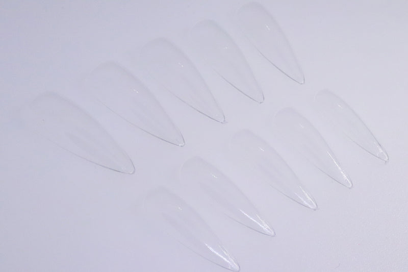 Long Clear Stiletto Tips