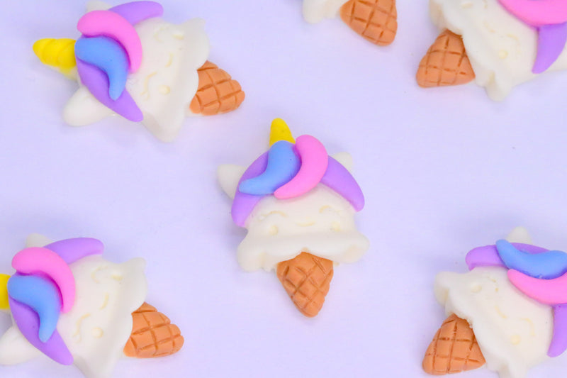 UNICORN ICE CREAM CHARMS  x8