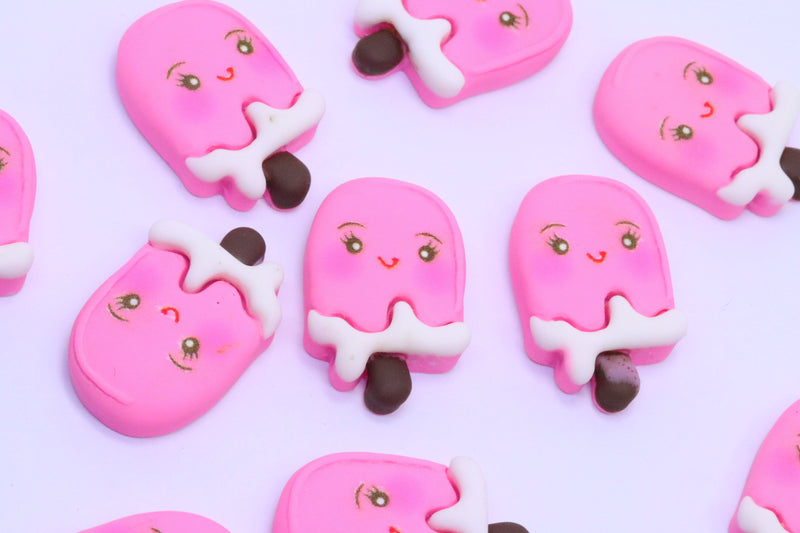 PINK ICE CREAM CHARMS  x8