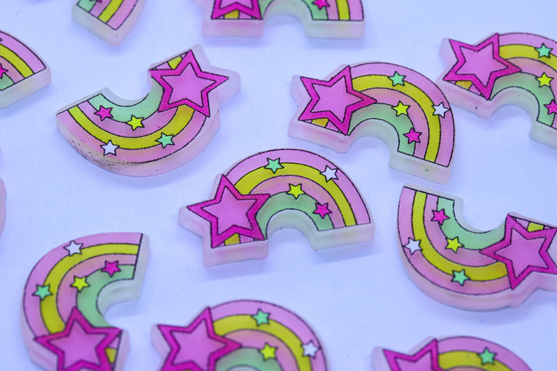 XL FLAT RAINBOW CHARMS  x8