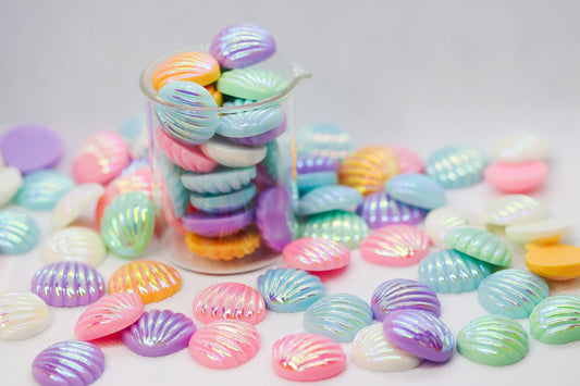 3D XL large shell charms x 8 - Unicorn Lab