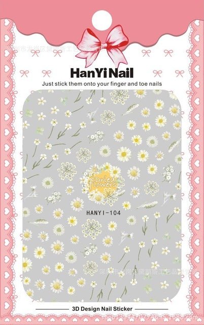 Nail Sticker - Design H104 Yellow Daisy