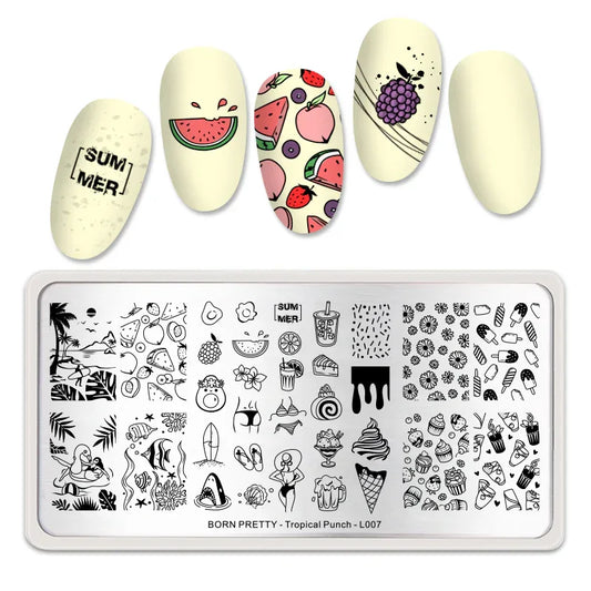Stamping Plate - BP007 Tropical Punch - Unicorn Lab
