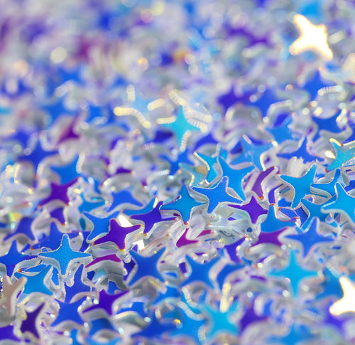 Iridescent Ice Glitter Stars