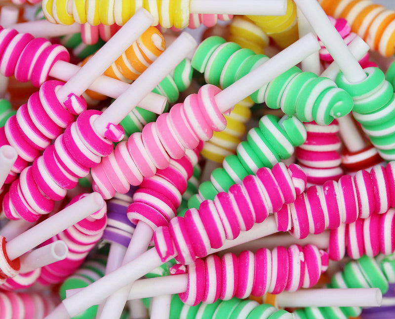 3D Lollypop twist charm x4