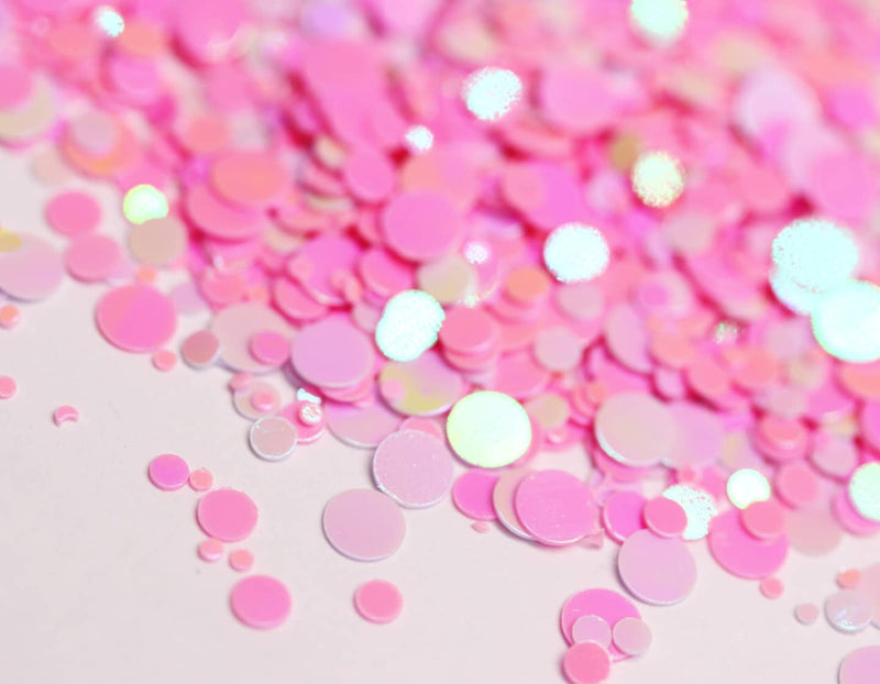 Pink Mixed Dots Glitter