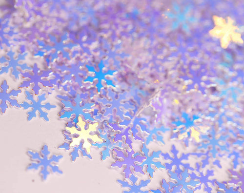 Large Iridescent Ice Snowflake Glitter