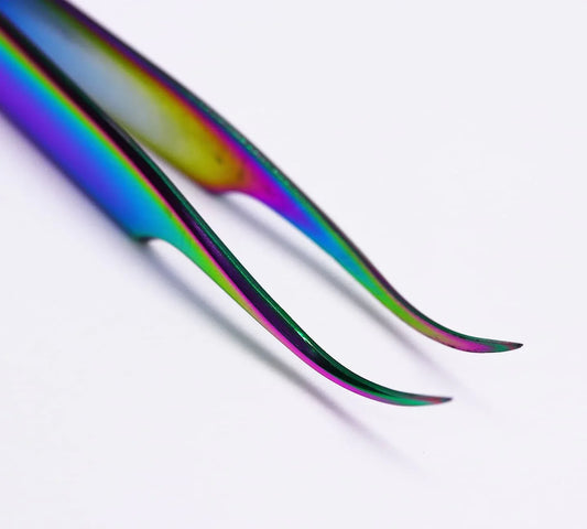 Rainbow Curved Tweezers - Unicorn Lab