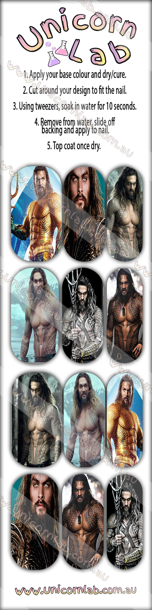 Jason Momoa Waterslide Decals - Emerson Crystals