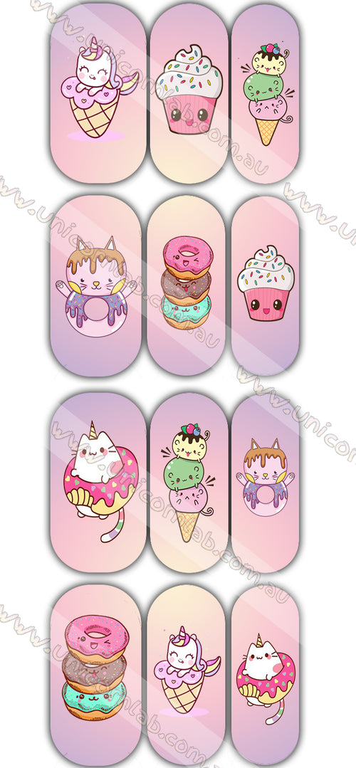 Kawaii Foods Waterslide Decals - Emerson Crystals