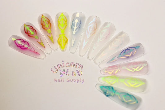12 Set Abstract Design Sticker. - Unicorn Lab