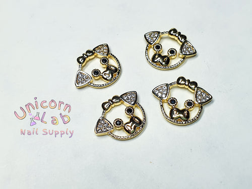 Gold Pigs 3D charms x 4 pcs - Emerson Crystals