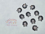Silver shell curved charms x 10 pcs - Emerson Crystals