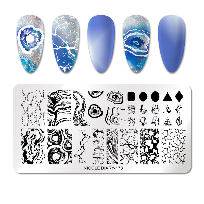 Stamping Plate - ND178 Geodes & Marble