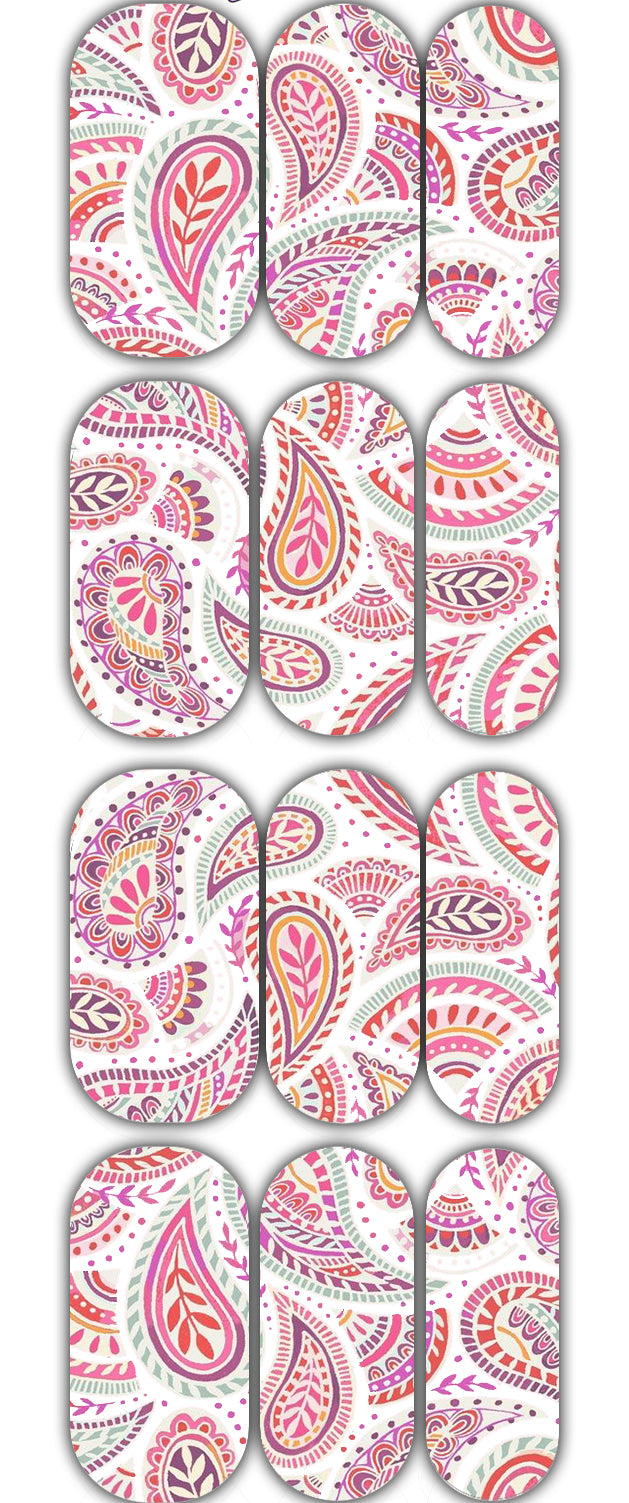 Pink Paisley Waterslide Decals