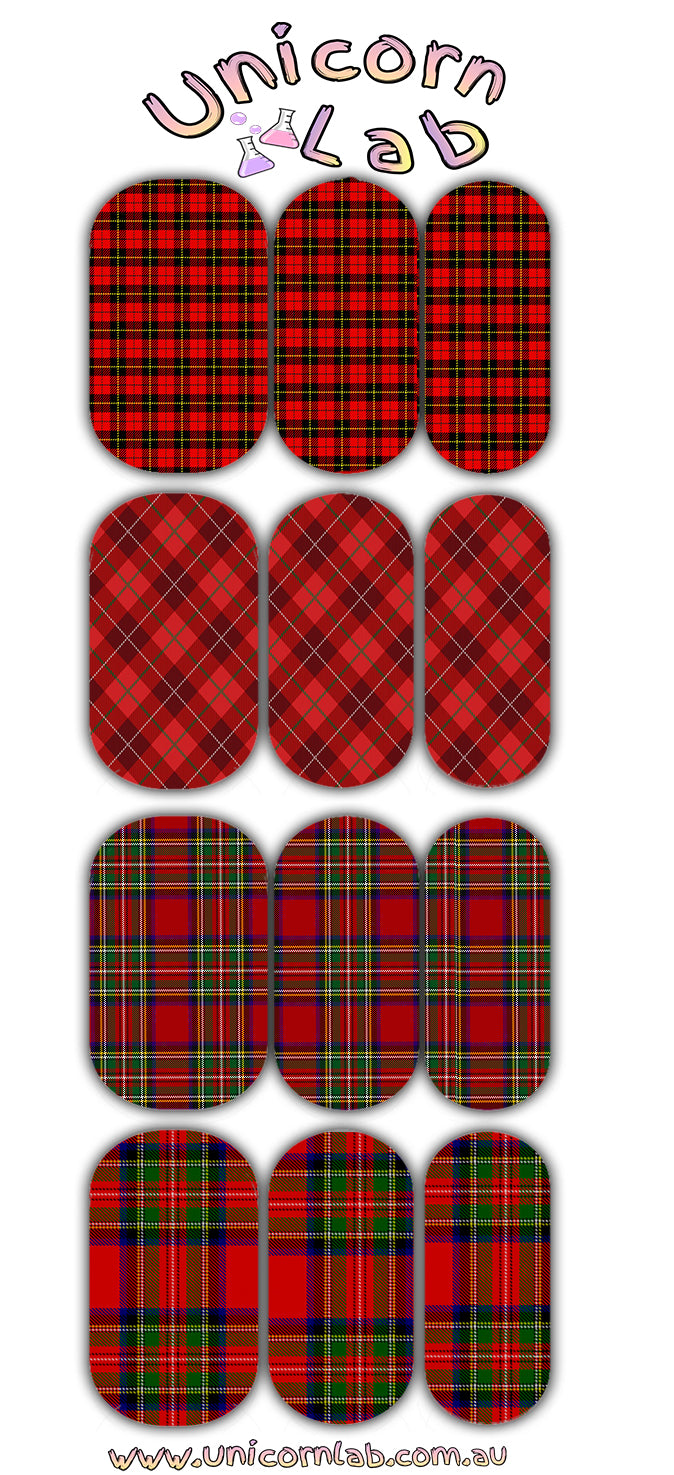 Red Tartan Waterslide Decals